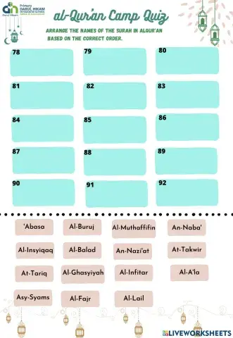 Al-Qur'an Camp Quiz P3-P4