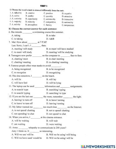 Lop 8- unit 10-test 1