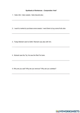 Synthesis of Sentences – Conjunction ‘And’