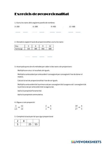 Raons i proporcionalitat