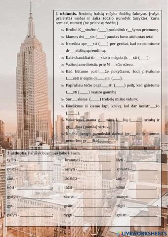 Nosinių balsių žodžių šaknyse ir būsimojo laiko rašyba