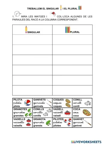 Treballem el singular i el plural