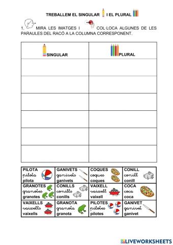 Treballem el singular i el plural