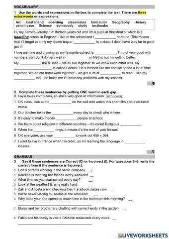 WW 1 Unit 4 language test