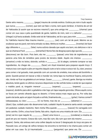 Complete com pretérito