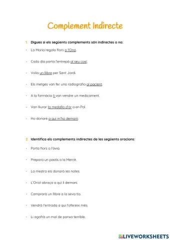 Complement Indirecte