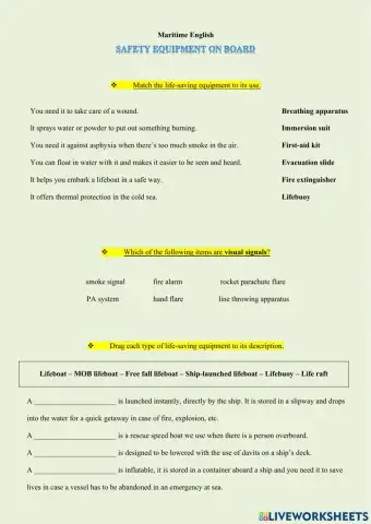 Safety Equipment On Board