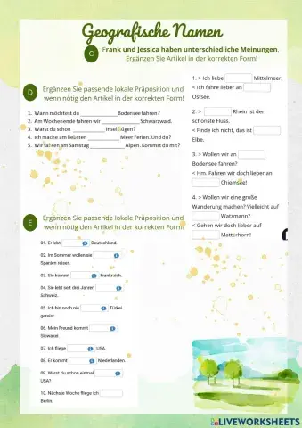 Geografische Namen (Teil 2)