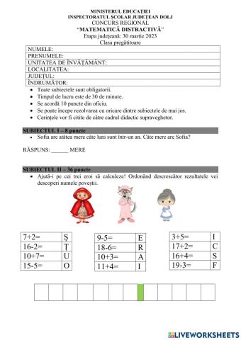 Matematica distractiva - clasa preg.