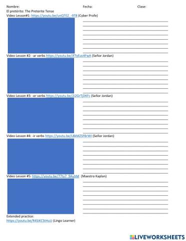 Spanish Video Lesson - Preterite Tense - Regular Verbs