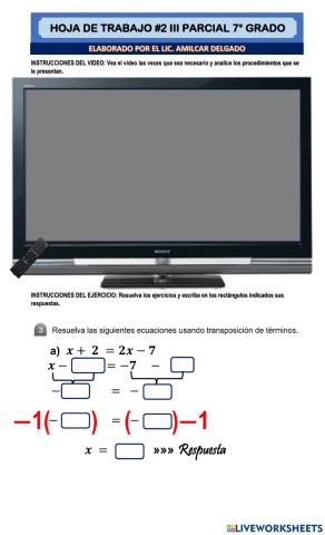 Despeje de Ecuaciones de Primer de Grado