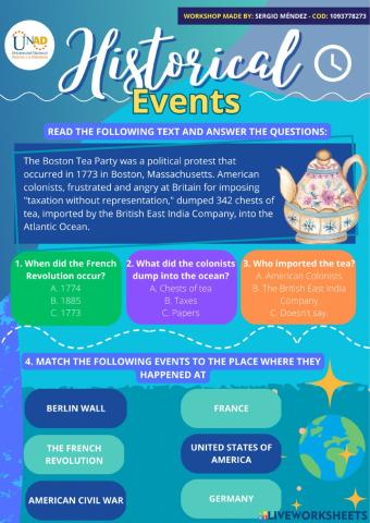 Historical events - english a2 - material designed by sergio mendez