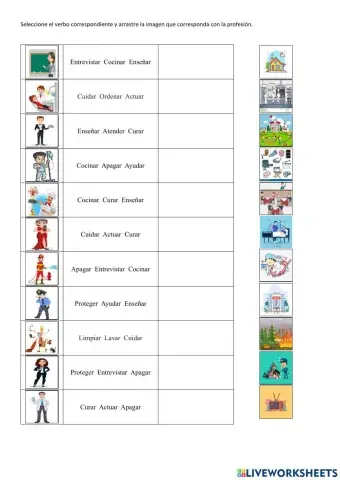 Profesiones y verbos