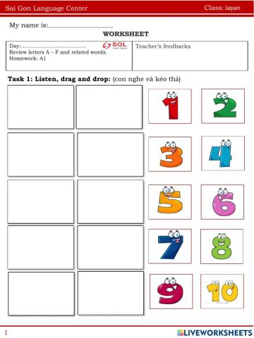 Ppd a1 letter a-f, number 1-10