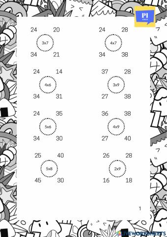 Repaso tabla multiplicar 1