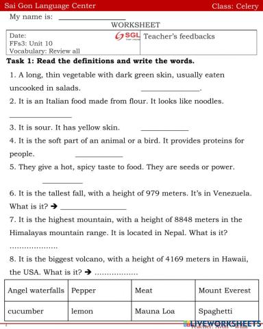 Review for test