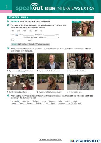 Speakout bbc interview unit 1