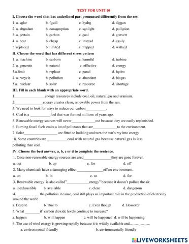 Lop 7- test for unit 10