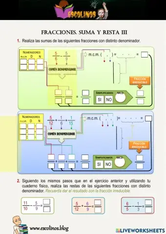 Fracciones. Suma y resta IIi