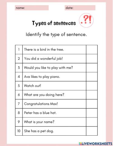 4 types of sentences