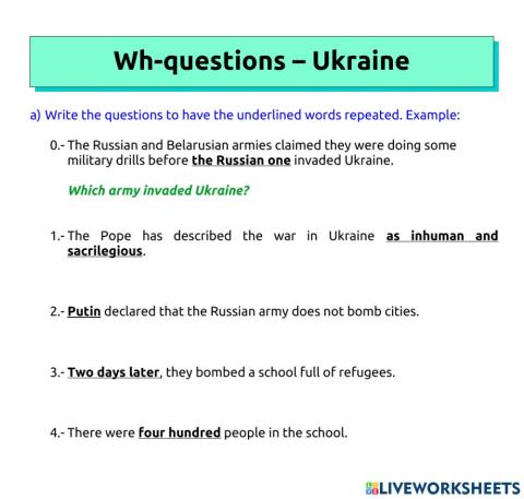 Wh- questions - Ukraine