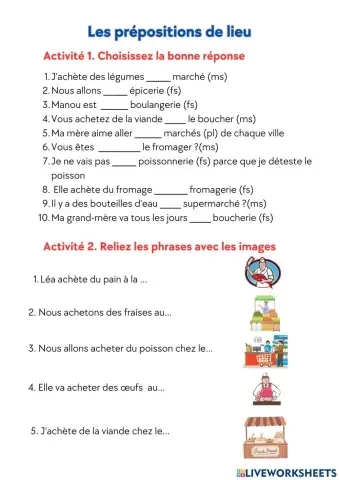 Les prépositions de lieu