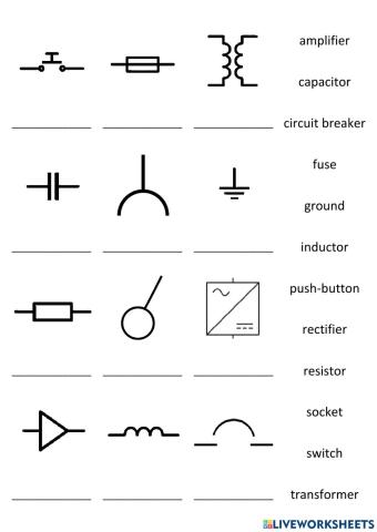 Electrical Symbols - Tools - vocabulary