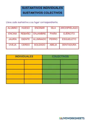 Sustantivos individuales-colectivos