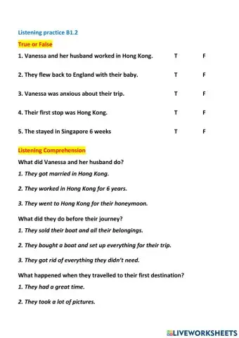 B1.2 Listening practice