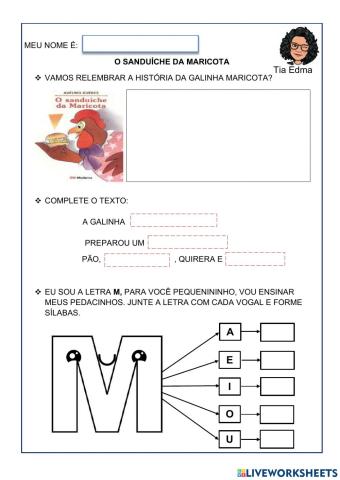 Atividade Sanduiche da Maricota