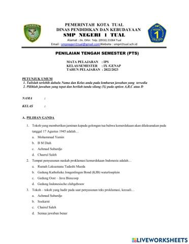 Penilain Tengah Semester Genap