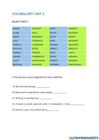 Adjectives