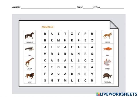 SOPA DE LETRAS ANIMALES-PRUEBA