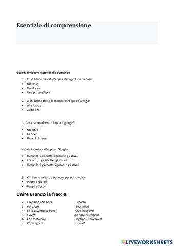 Esercizi di comprensione