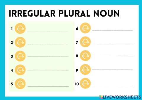 Irregular plural noun