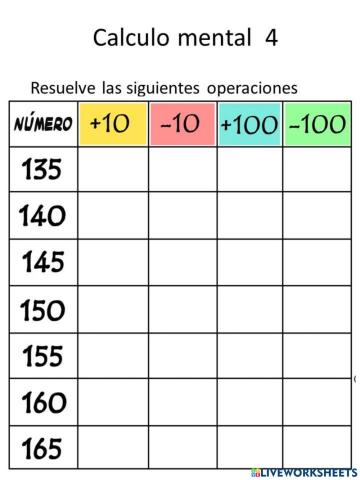 Calculo mental 4