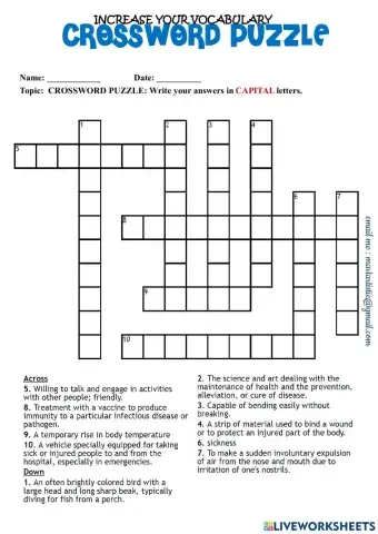 Spelling-CROSSWORD PUZZLE