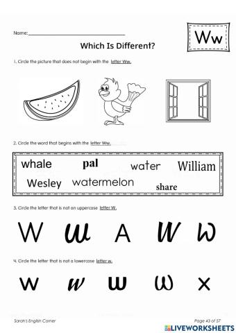 Phonics Ww