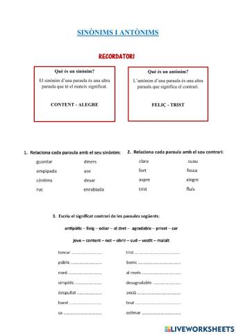 Sinonims i Antònims