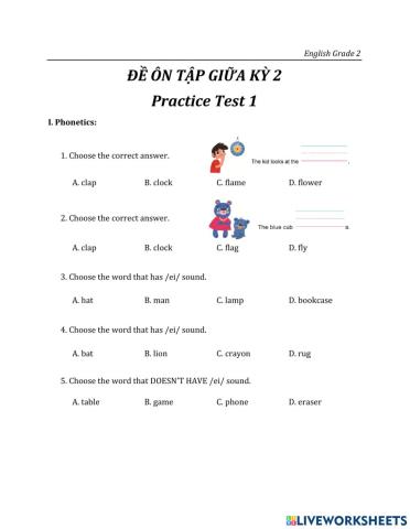 Practice Test 1 - Mid-term II