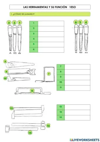 LAS HERRAMIENTAS 1 ESO