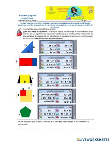 Perimetro expresiones algebraicas