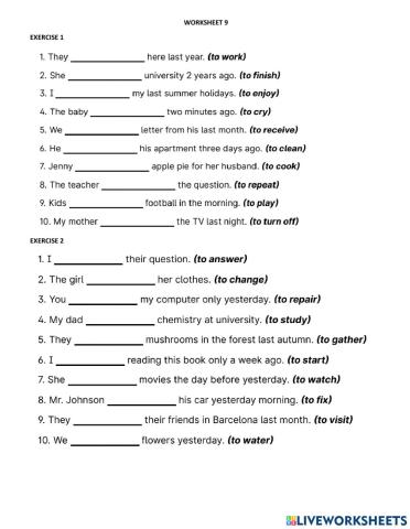 Simple past-regular verbs