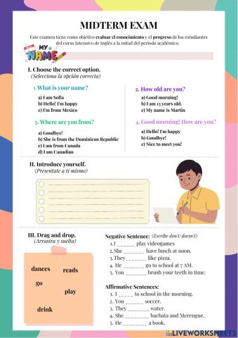 English Class (KIDS) - MIDTERM