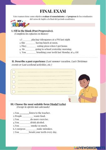 English Class (KIDS) - Final Exam