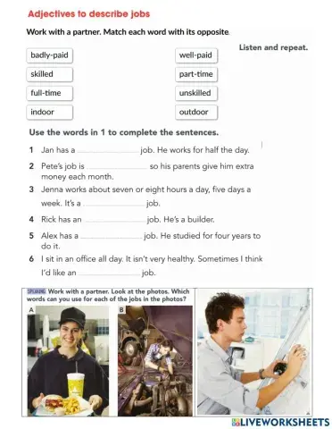 GW A1+ u8 Voc Jobs descr