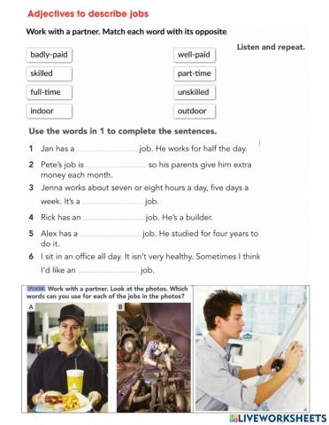 GW A1+ u8 Voc Jobs descr