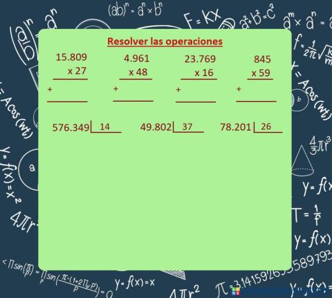 Multiplicaciones y divisiones por dos cifras