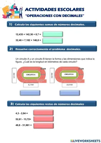 Operaciones numeros decimales