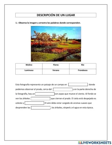 Descripción de lugares